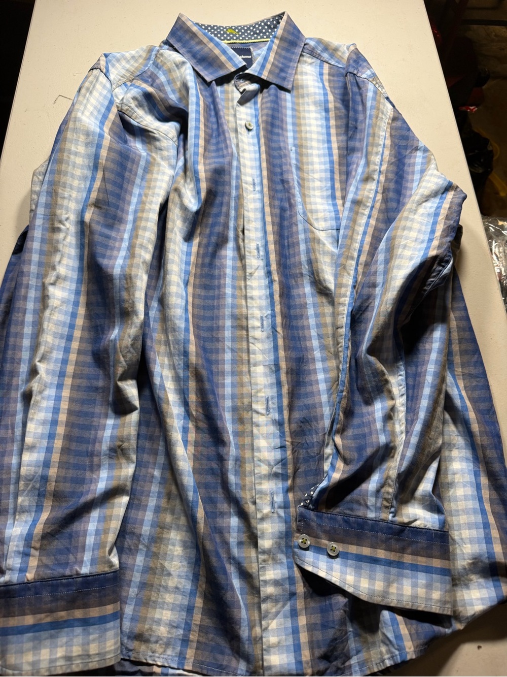 Men's Tommy Bahama Blue Plaid Button-Up Shirt